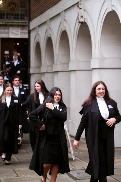 Female lawyers walking