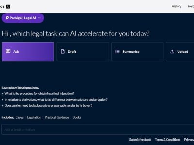 The Lexis+ Protégé legal AI interface, now available for use onsite in the Inner Temple Library