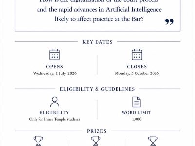 The Inner Temple Students' Association 2026 Essay Competition announcement